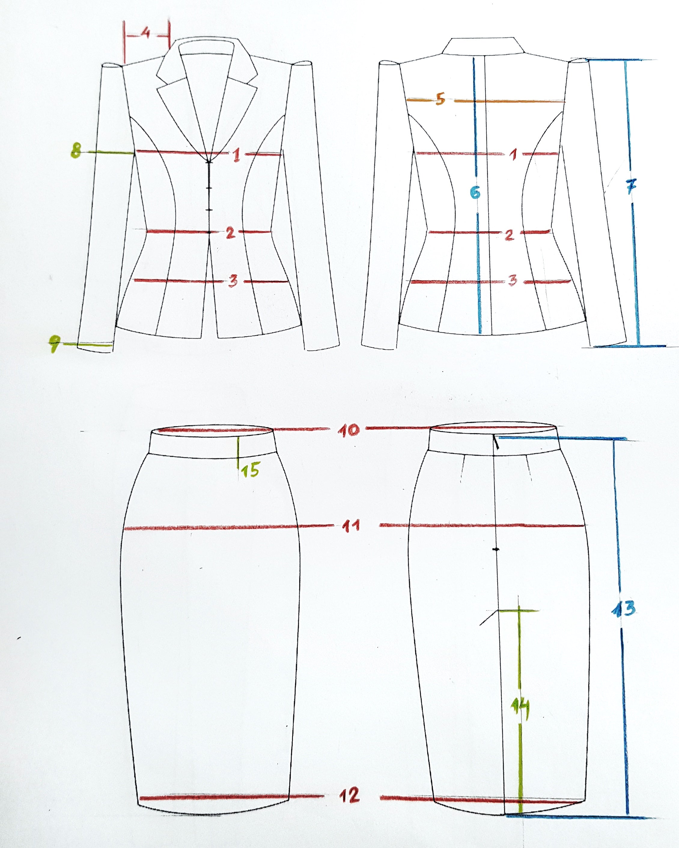 Elegant Suit with Jacket and Pencil Skirt