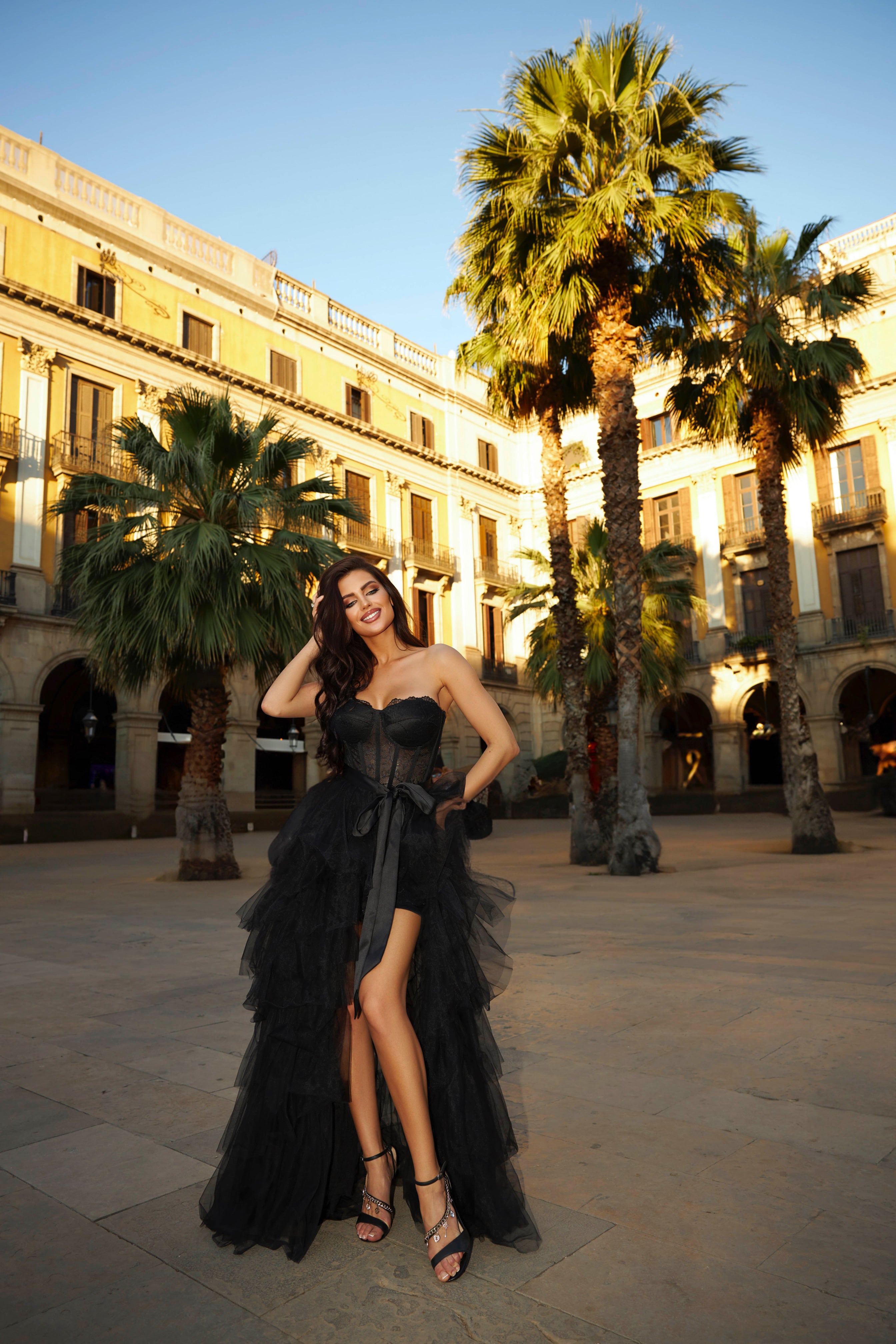 La Rochelle Mini Dress with Tulle Skirt