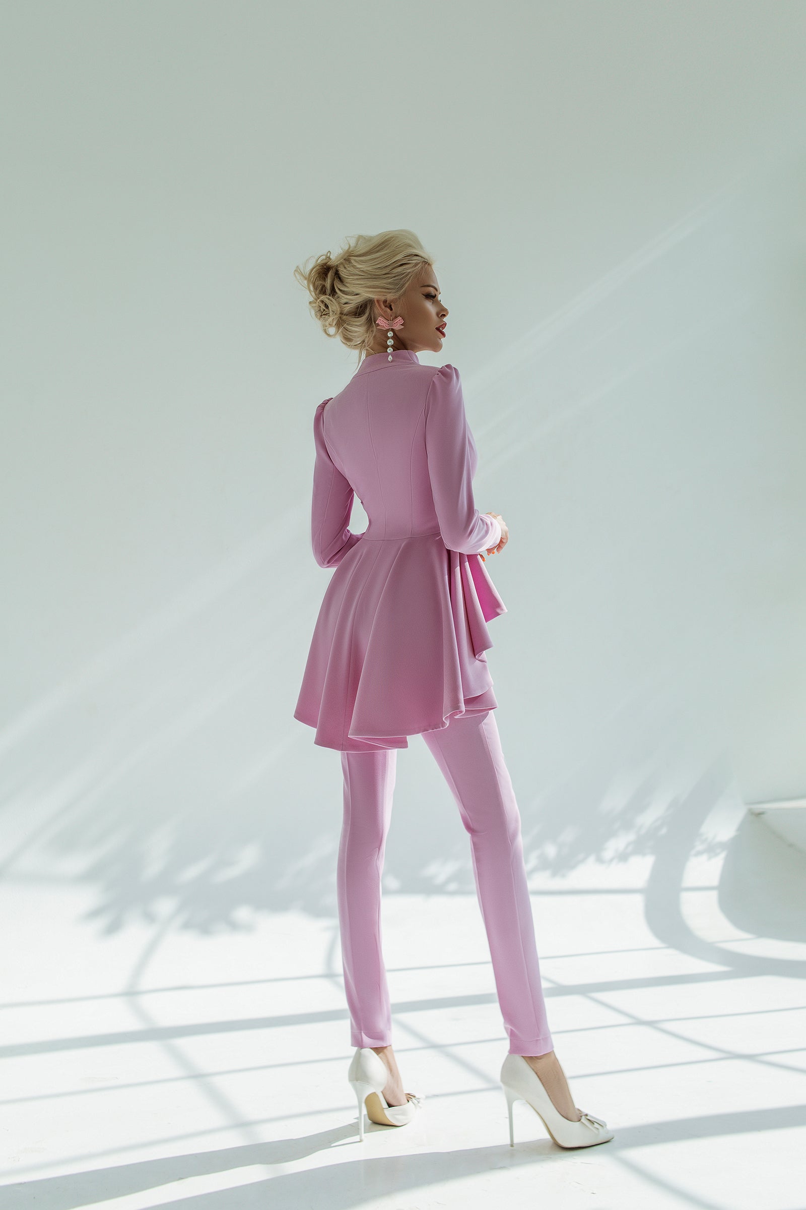 French Style Trouser Suit with a Puffed Basque